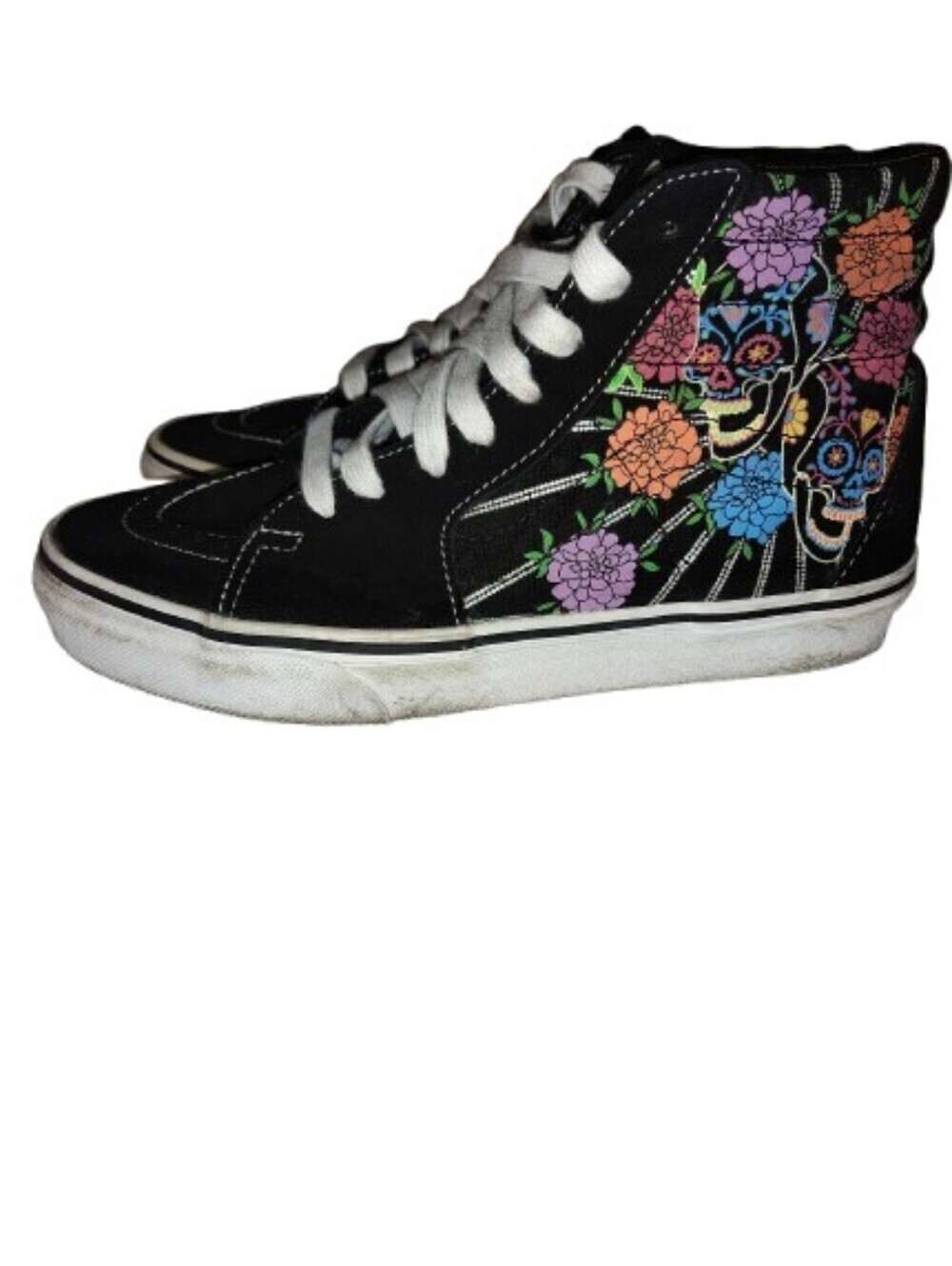 Vans Sk8-Hi "Día de Muertos" Sugar Skull High-Top Sneakers - Men's 6 / Women's 7